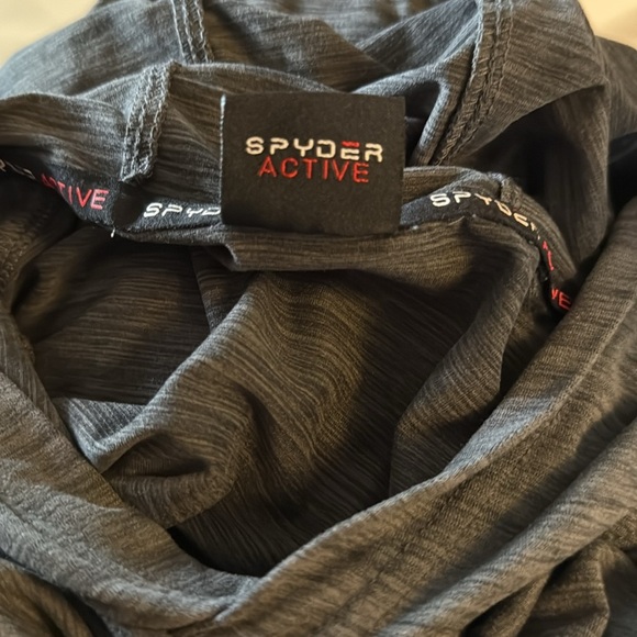 Spyder Men's Pro Web Black Heather Performance Hoodie Pockets L - Picture 8 of 8